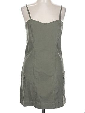Celebrity Pink Olive Green Mini Dress with Spaghetti Straps